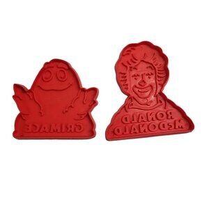 Vintage McDonalds Restaurant Cookie Cutters Ronald McDonald Clown Grimace 1980
